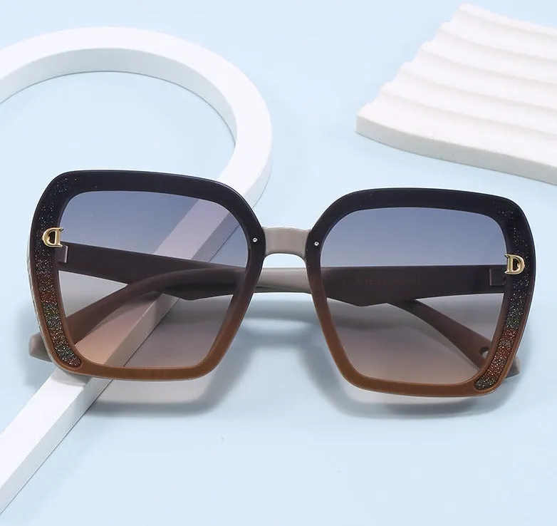 2024 new style sunglasses for women with letter D Douyin internet celebrity trend versatile ins personalized street photography sunglasses anti-ultraviolet