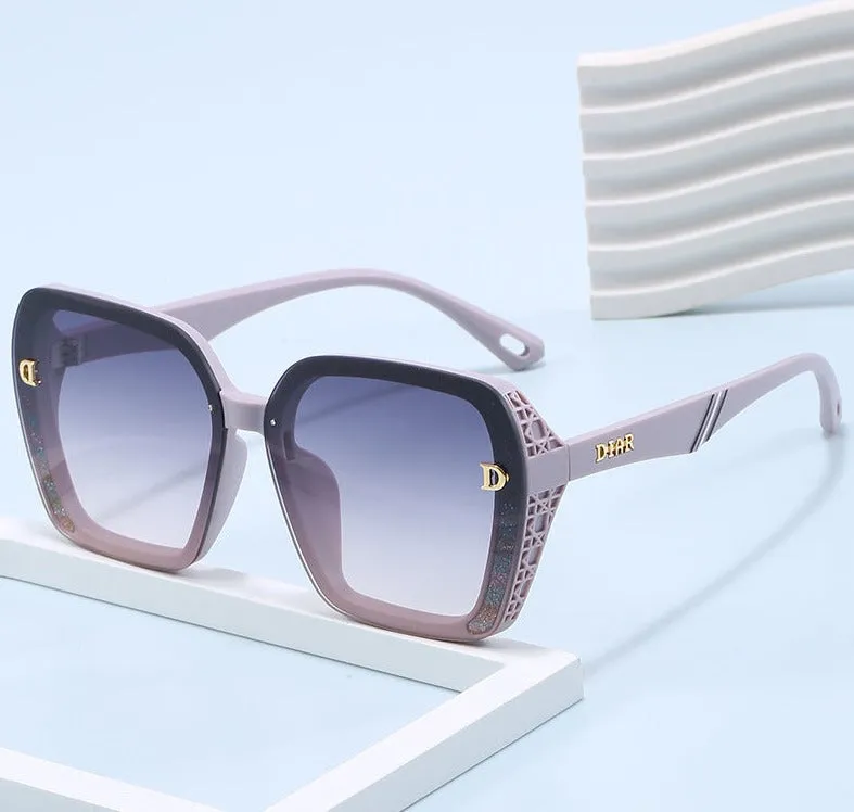 2024 new style sunglasses for women with letter D Douyin internet celebrity trend versatile ins personalized street photography sunglasses anti-ultraviolet