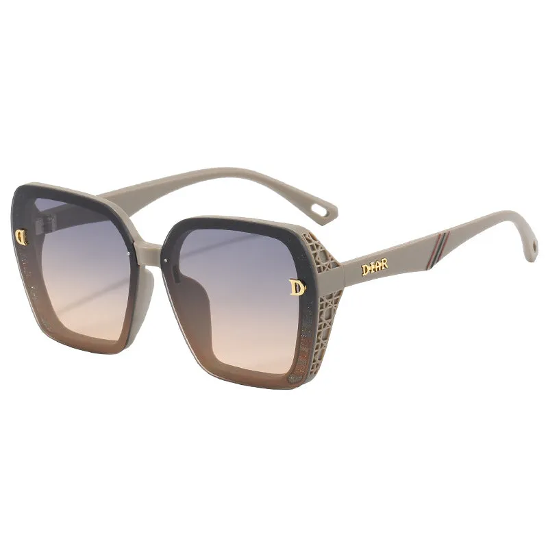 2024 new style sunglasses for women with letter D Douyin internet celebrity trend versatile ins personalized street photography sunglasses anti-ultraviolet