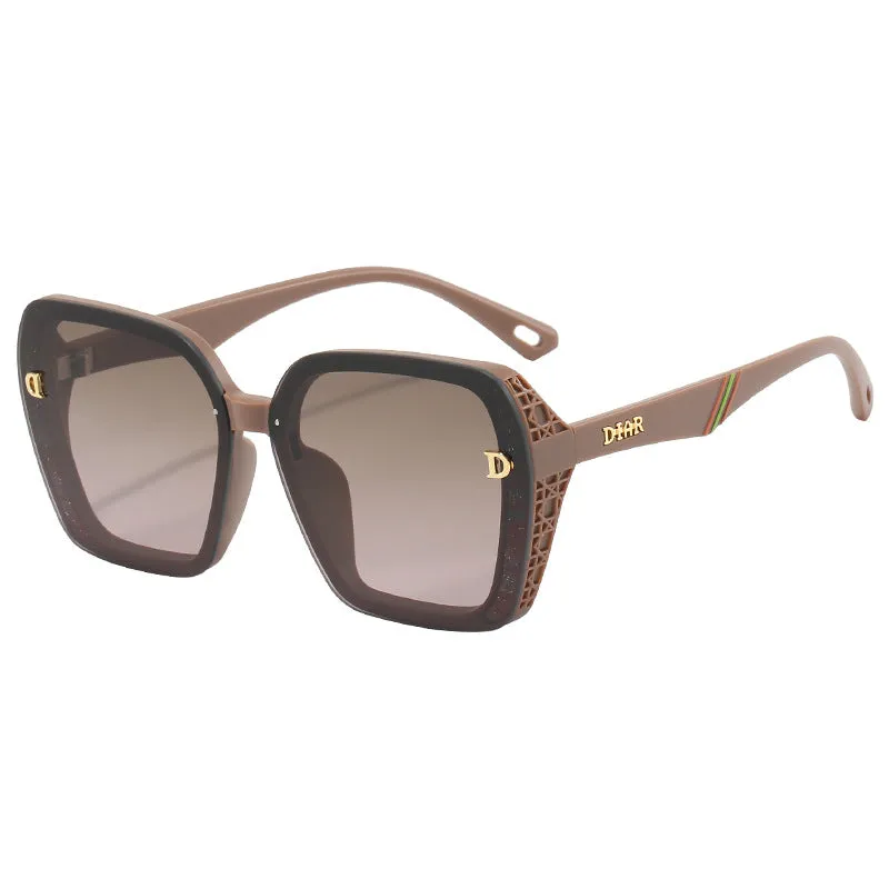 2024 new style sunglasses for women with letter D Douyin internet celebrity trend versatile ins personalized street photography sunglasses anti-ultraviolet