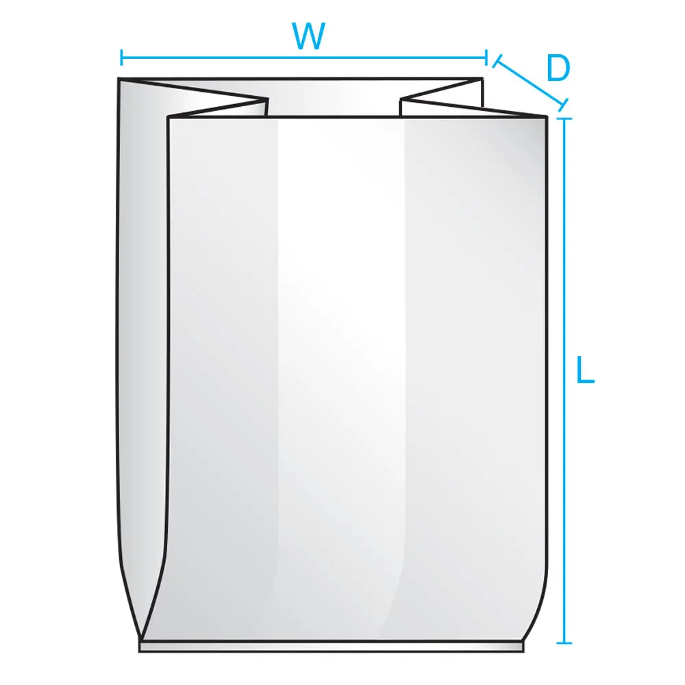 22" x 16" x 60" x 3 mil Clear Eco-Manufactured Plastic Side-Gusseted Bags (Case of 100)