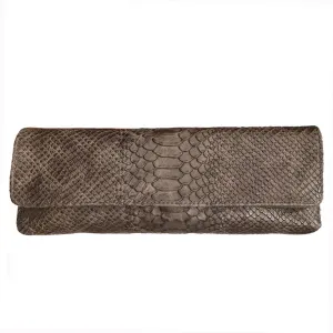 Baguette Clutch - Grey Snake