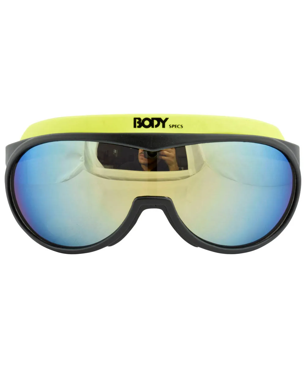 BODY SPECS Yellow Shield Sunglasses