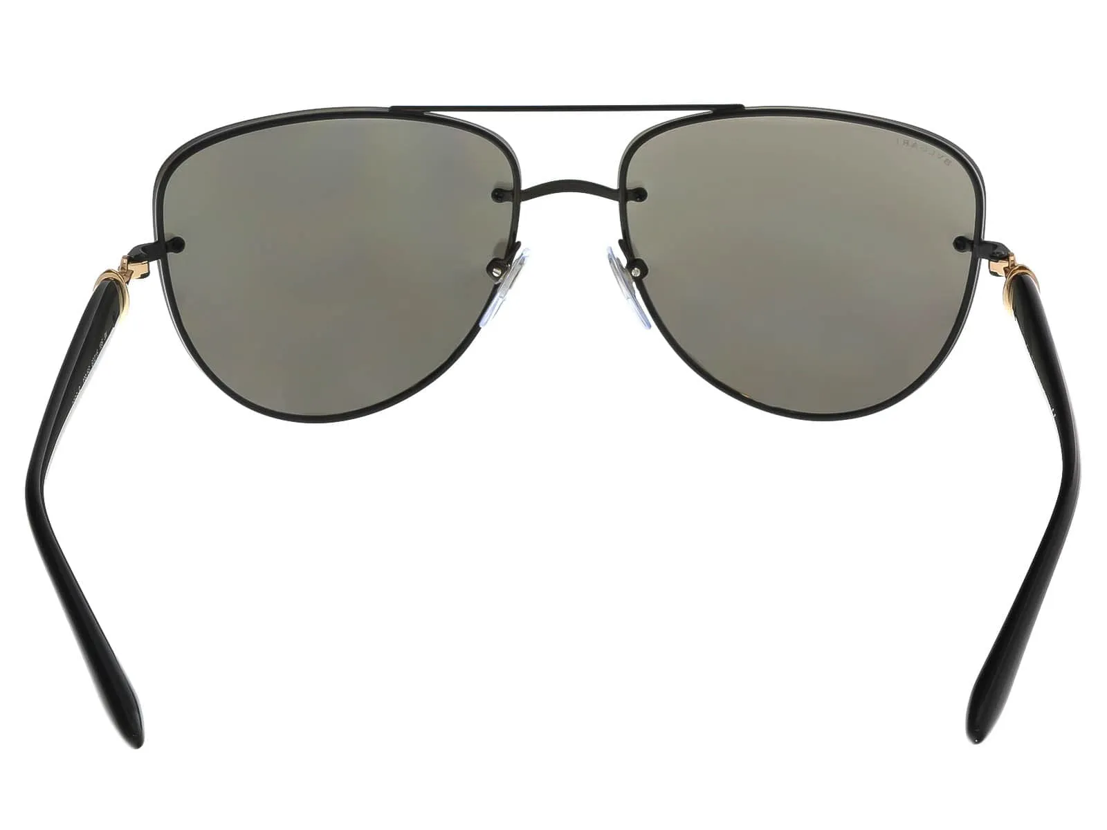 Bulgari BV6086B 239/6G Black Aviator Rimless Sunglasses