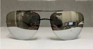 Bulgari BV6086B 239/6G Black Aviator Rimless Sunglasses