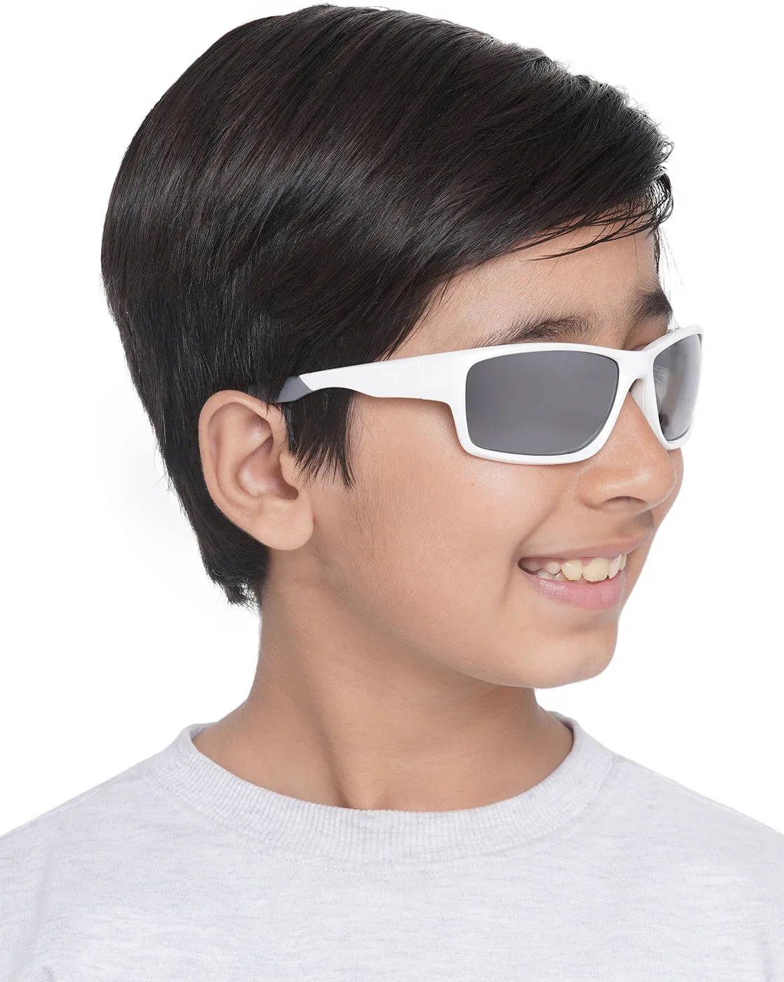 Carlton London Mirrored Lens  White Rectangle Sunglasses With Uv Protected Lens For Boy