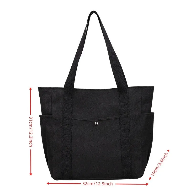 Casual Minimalist Large Capacity Top Handle Canvas Tote Bags
