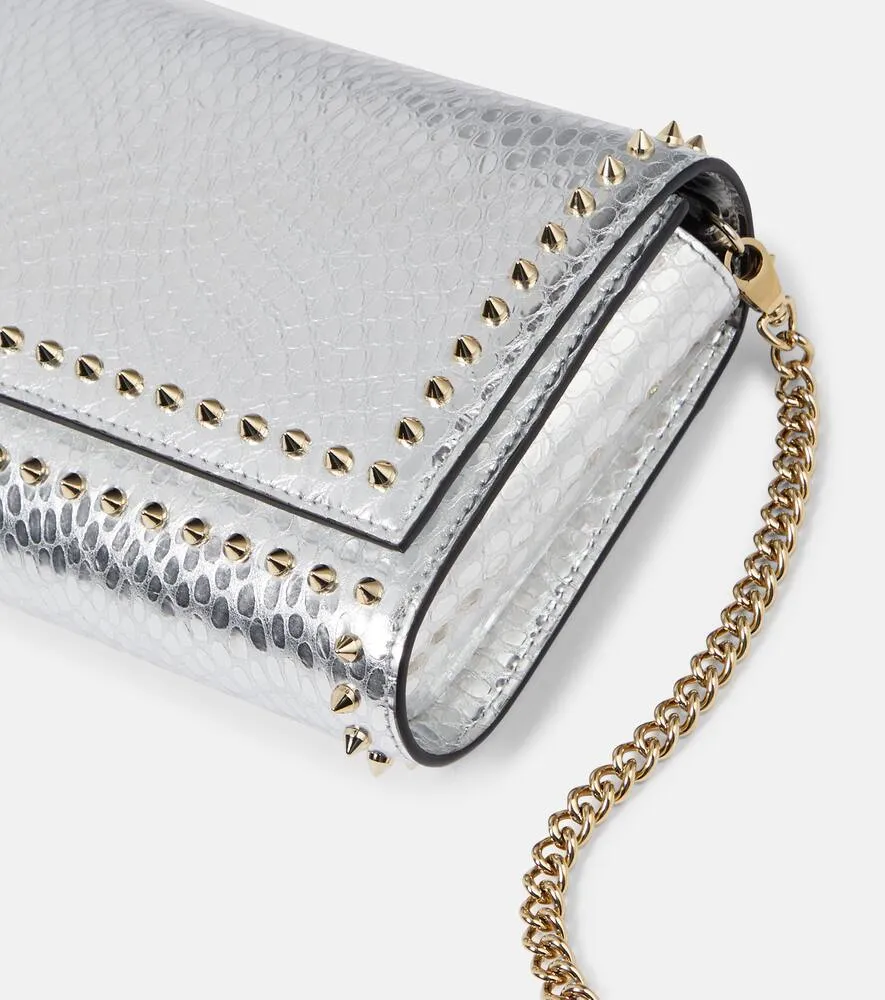 Christian Louboutin Paloma snake-effect leather clutch