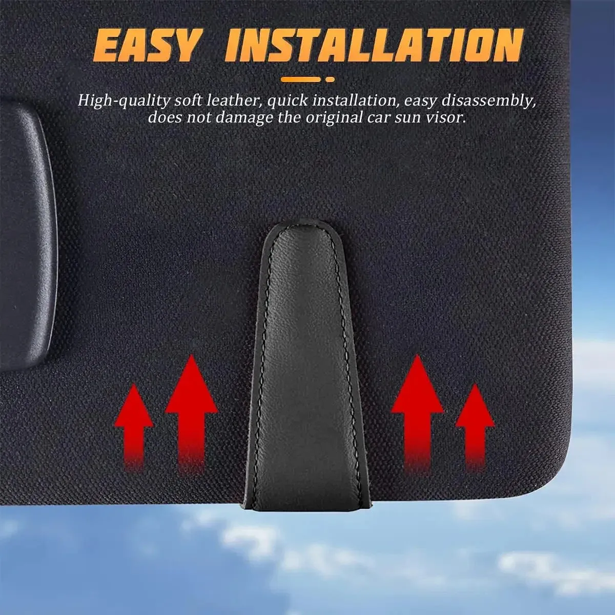 Color Name: Pink - Sunglasses Holders for Car Sun Visor, Leather