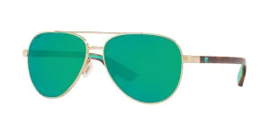 Costa Del Mar Peli 287 Brushed Gold Frame - Green Mirror 580 Plastic Lens - Non-Polarized Sunglasses