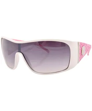DIZZY White/Pink Oversized Sunglasses