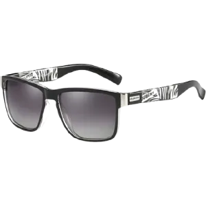 Dubery Polarized Sunglasses 100% UV Protection Black & Transparent/Gray D518 C3