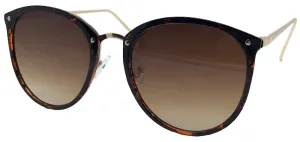 Fantas-Eyes Womens Key Largo Round Non-Polarized Sunglasses - Tortoiseshell/Gold