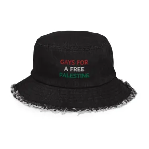 Gays For A Free Palestine Denim Bucked Hat
