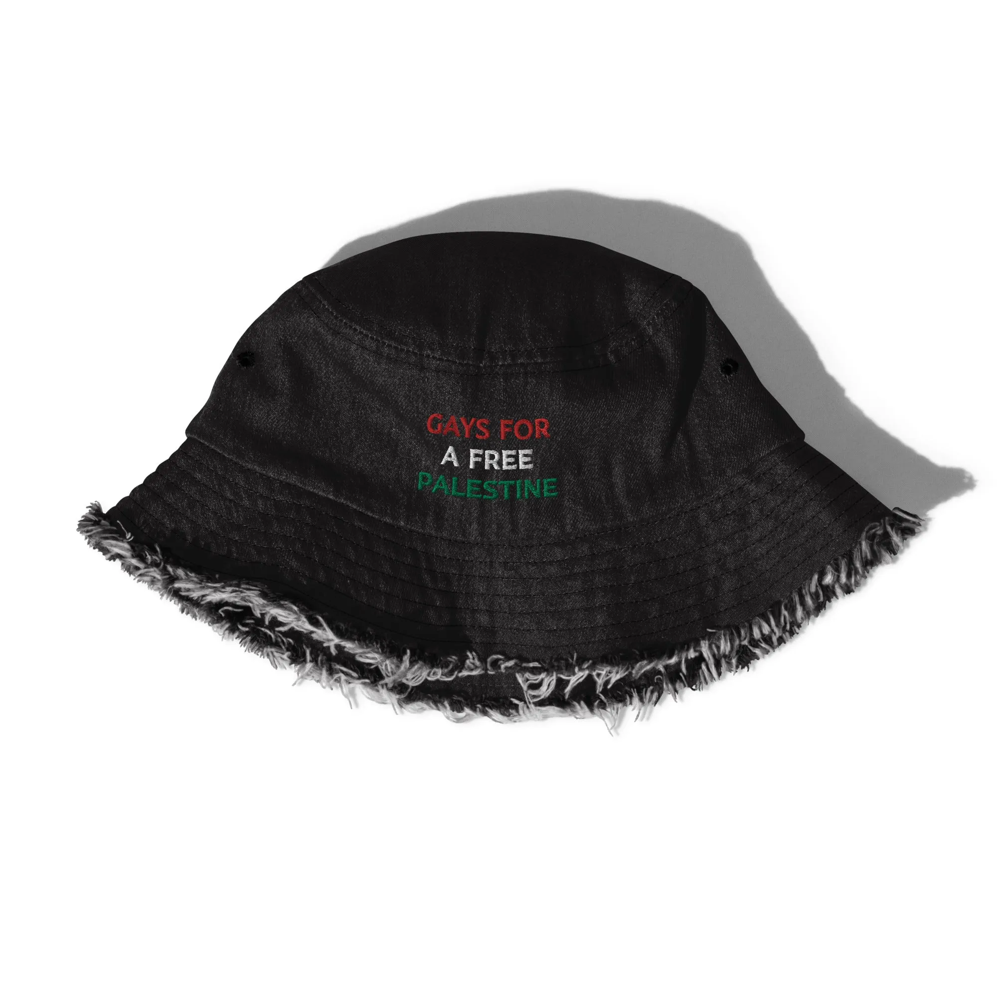 Gays For A Free Palestine Denim Bucked Hat