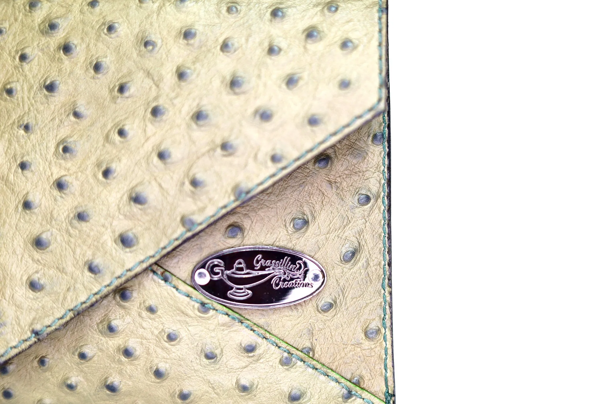 Half Way III Small Clutch - Green Ostrich