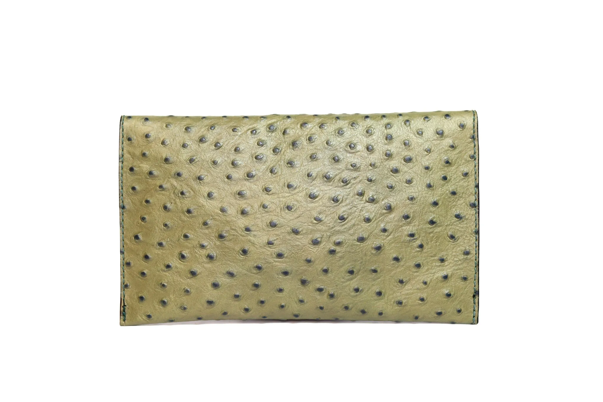 Half Way III Small Clutch - Green Ostrich
