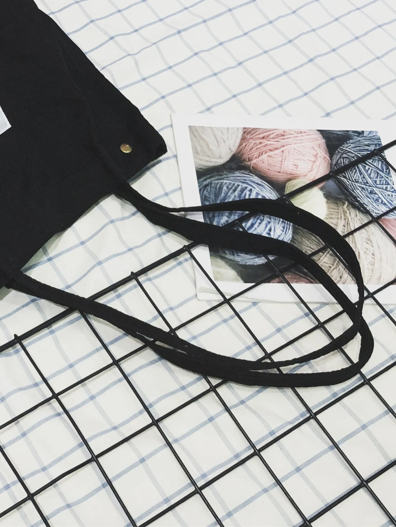 Letter Patch Tote Bag