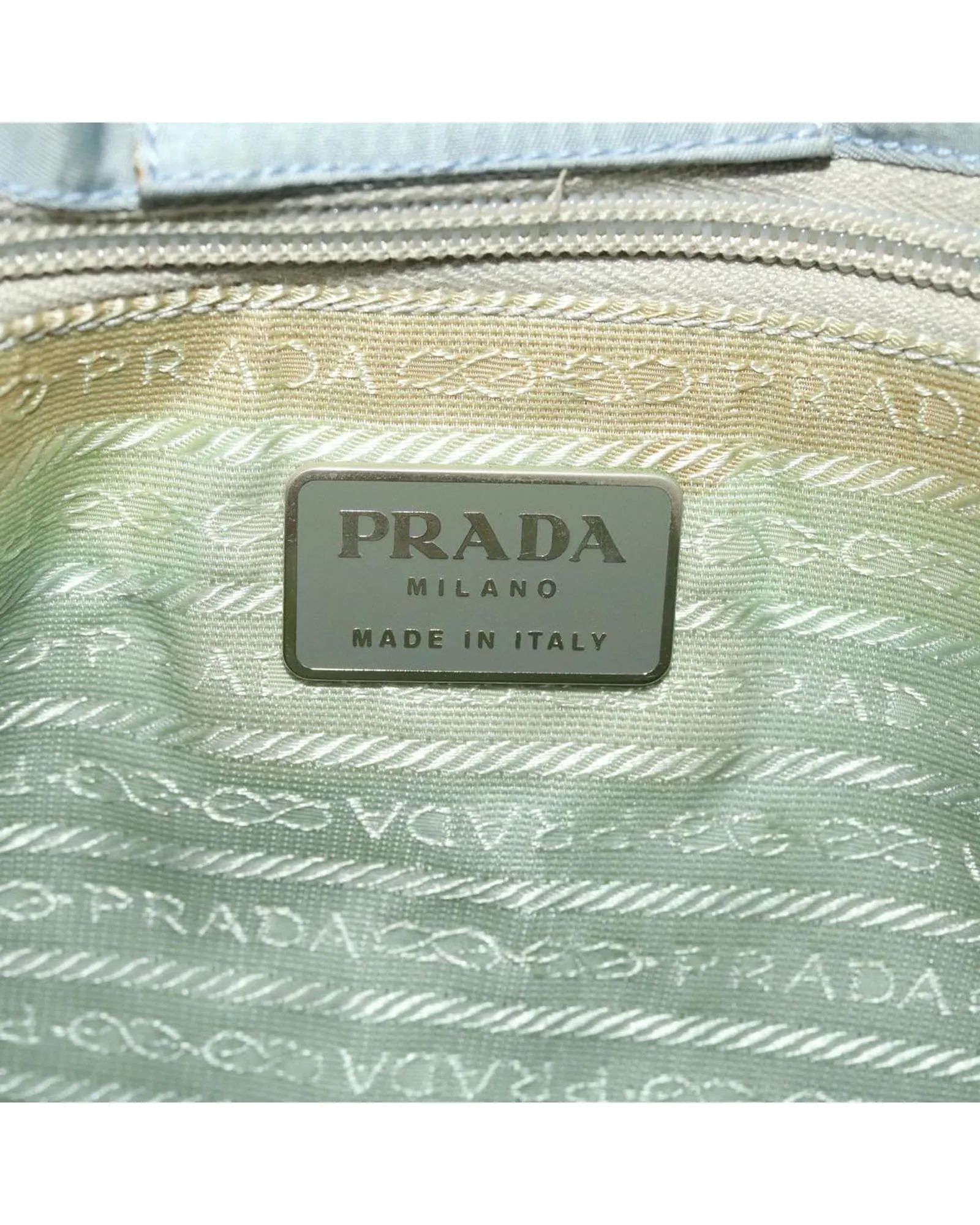 Light Blue Nylon Tote Bag