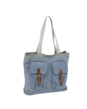 Light Blue Nylon Tote Bag