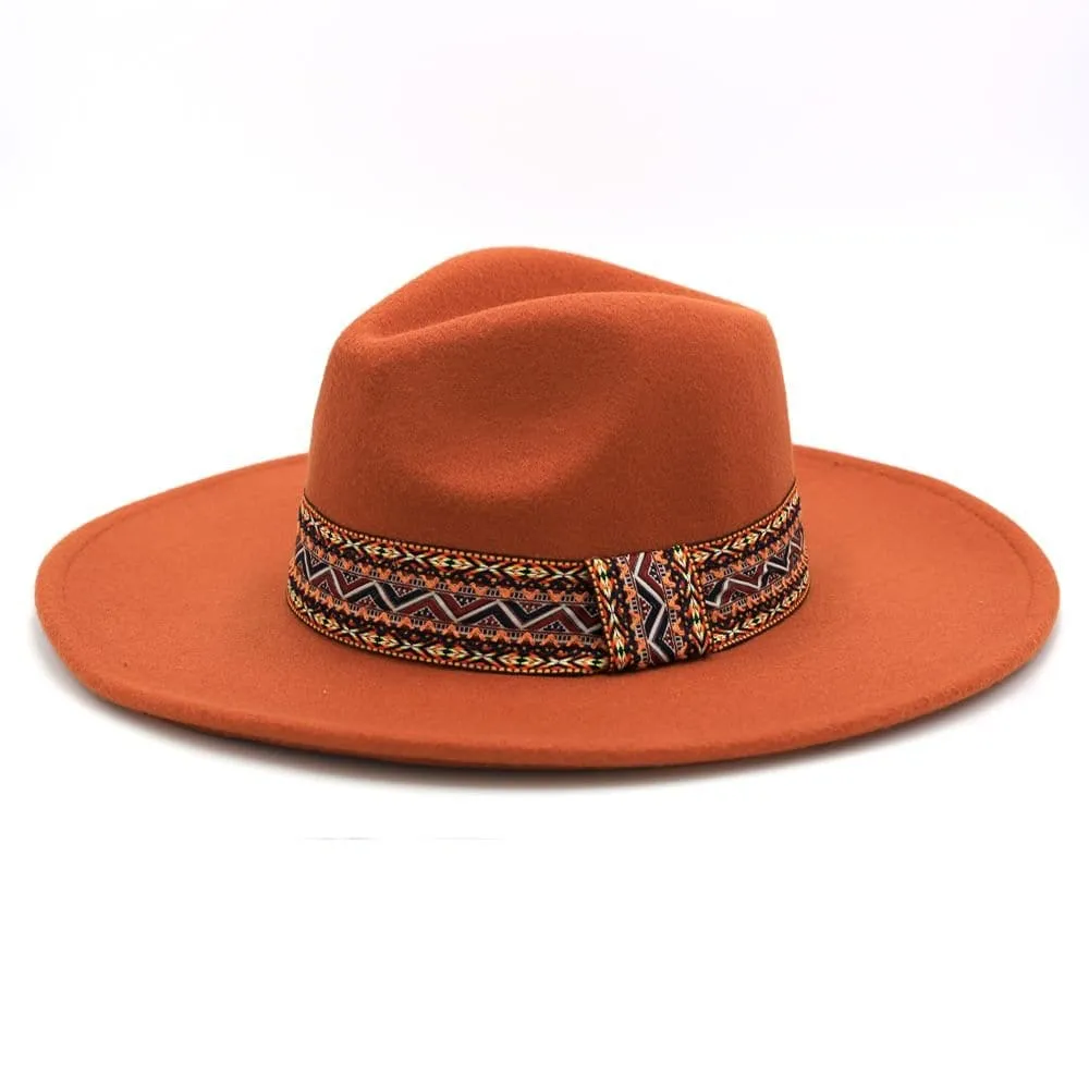 MH0089 AZTEC BAND PANAMA SUMMER HAT