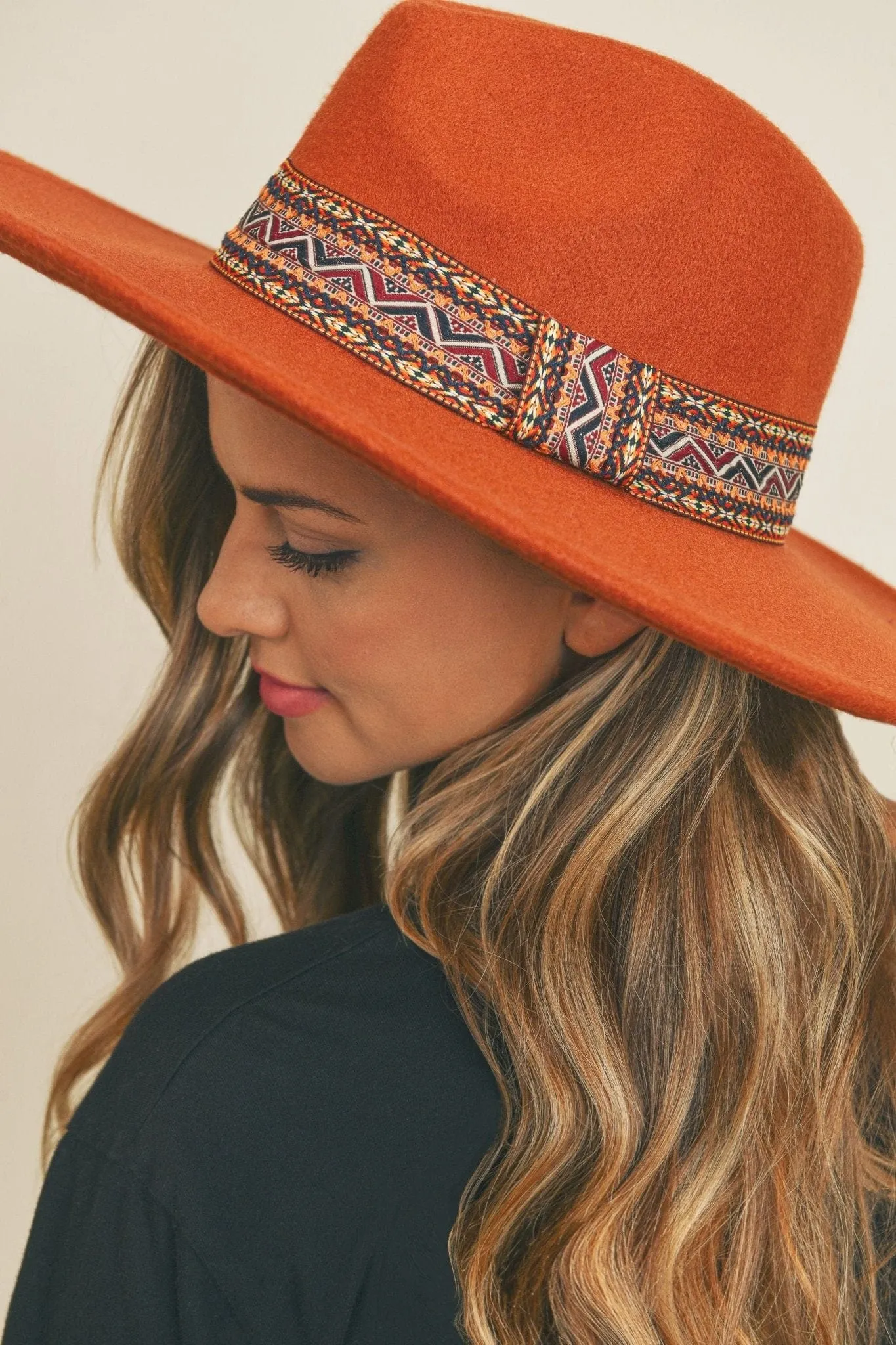 MH0089 AZTEC BAND PANAMA SUMMER HAT