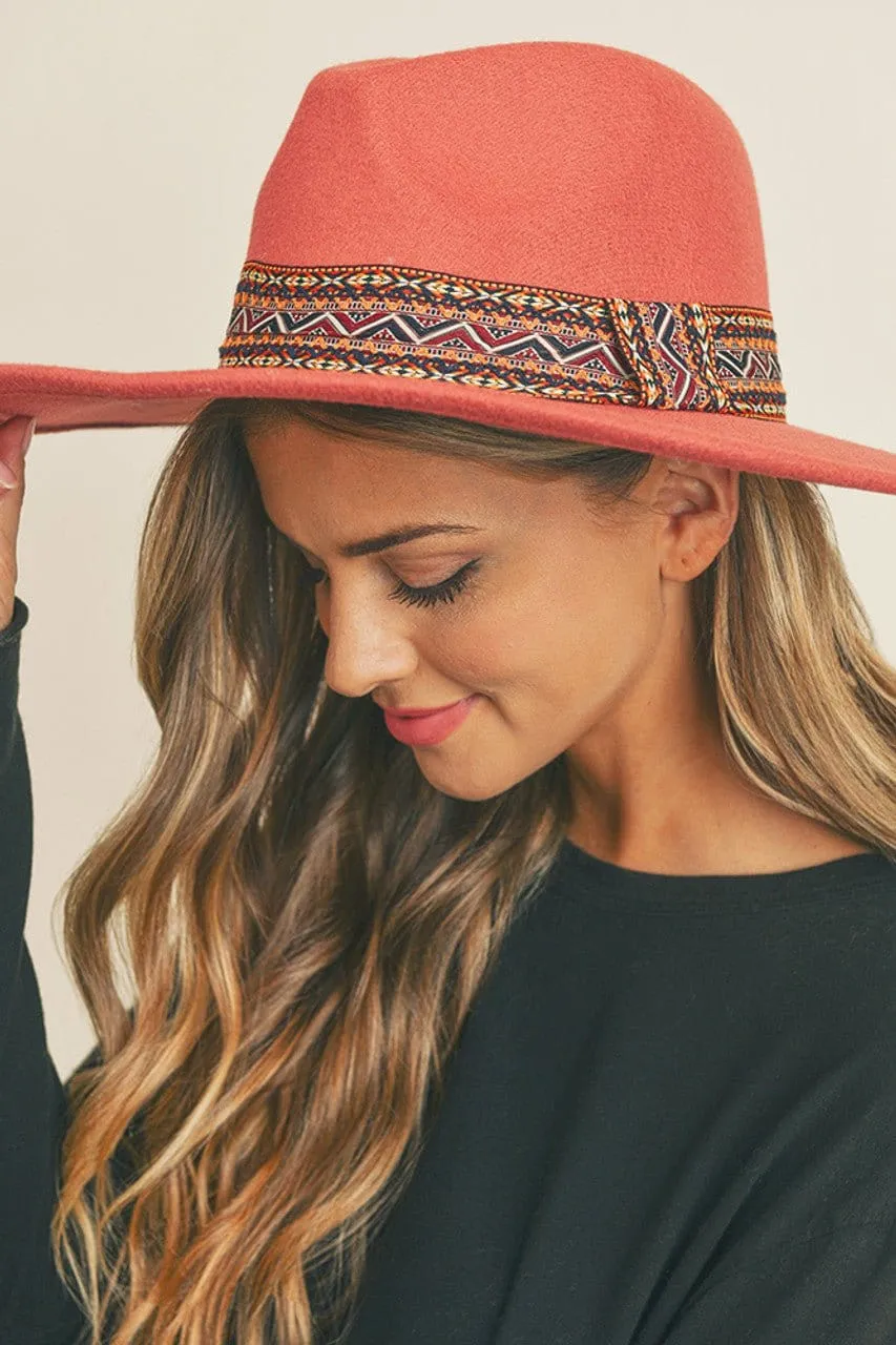 MH0089 AZTEC BAND PANAMA SUMMER HAT