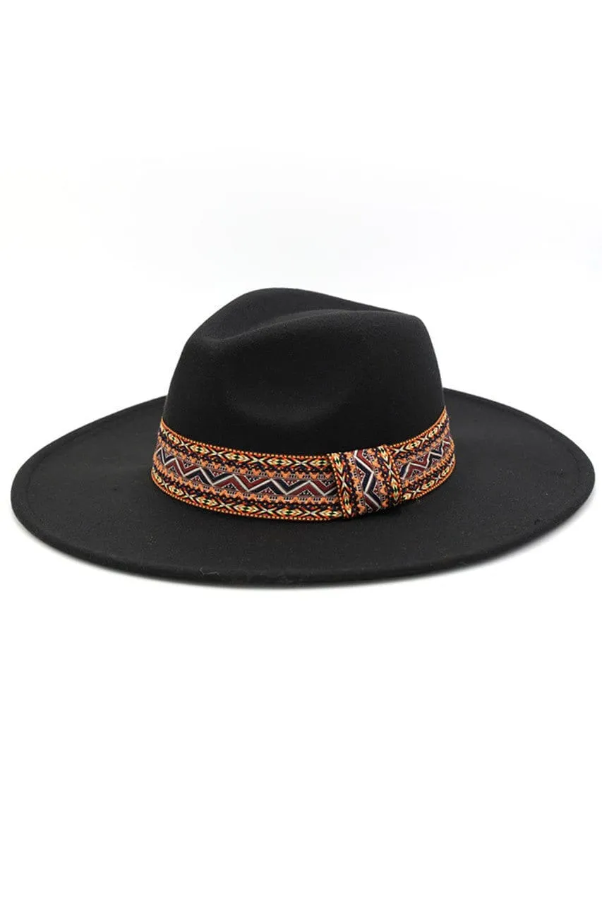 MH0089 AZTEC BAND PANAMA SUMMER HAT