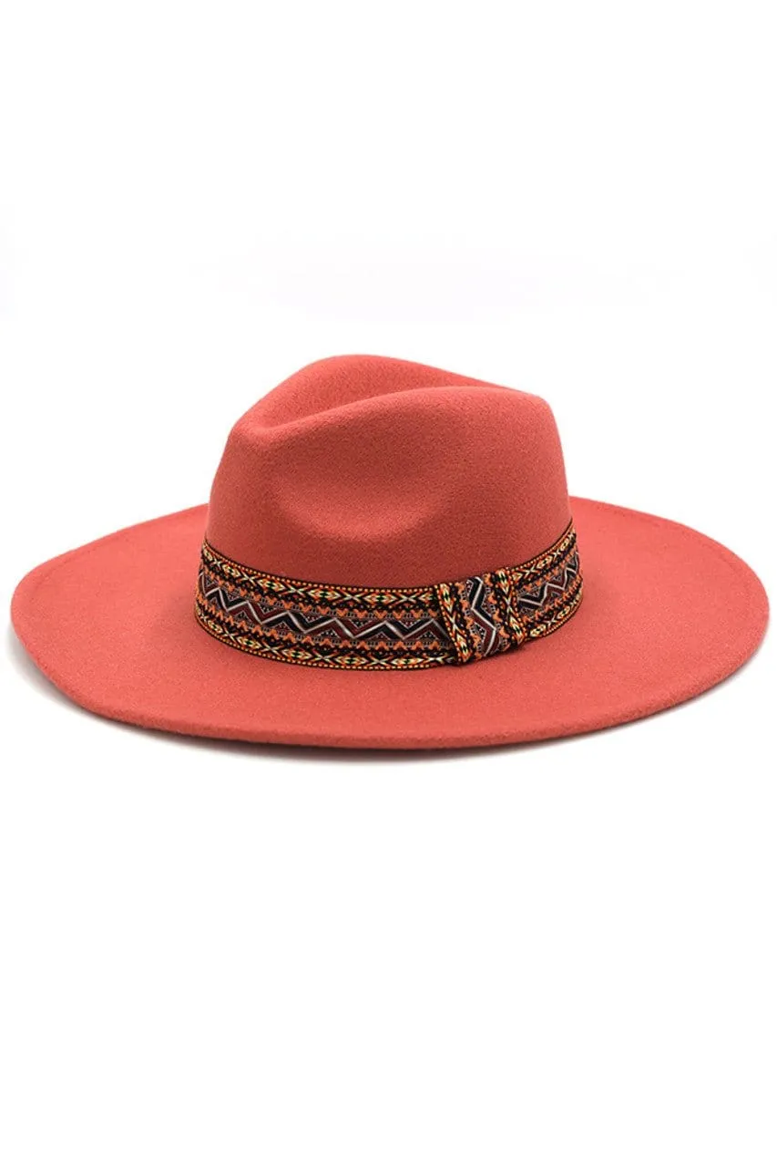 MH0089 AZTEC BAND PANAMA SUMMER HAT