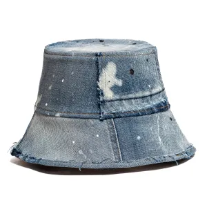 Mursaki Denim Raw Edge Bucket Hat - Reese