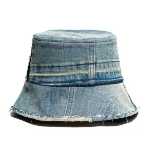 Mursaki Denim Raw Edge Bucket Hat - Von