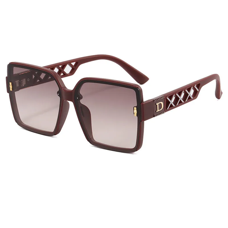 New fashion large frame trendy sunglasses for women high-end European and American square anti-UV sunglasses for men