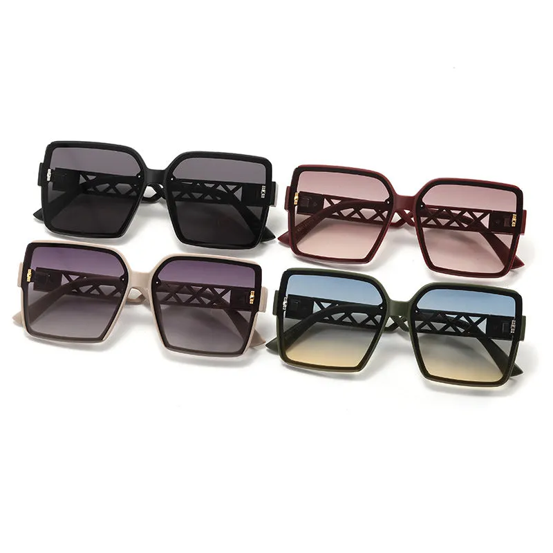 New fashion large frame trendy sunglasses for women high-end European and American square anti-UV sunglasses for men