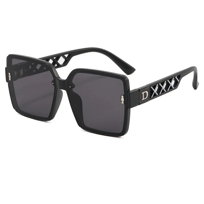 New fashion large frame trendy sunglasses for women high-end European and American square anti-UV sunglasses for men