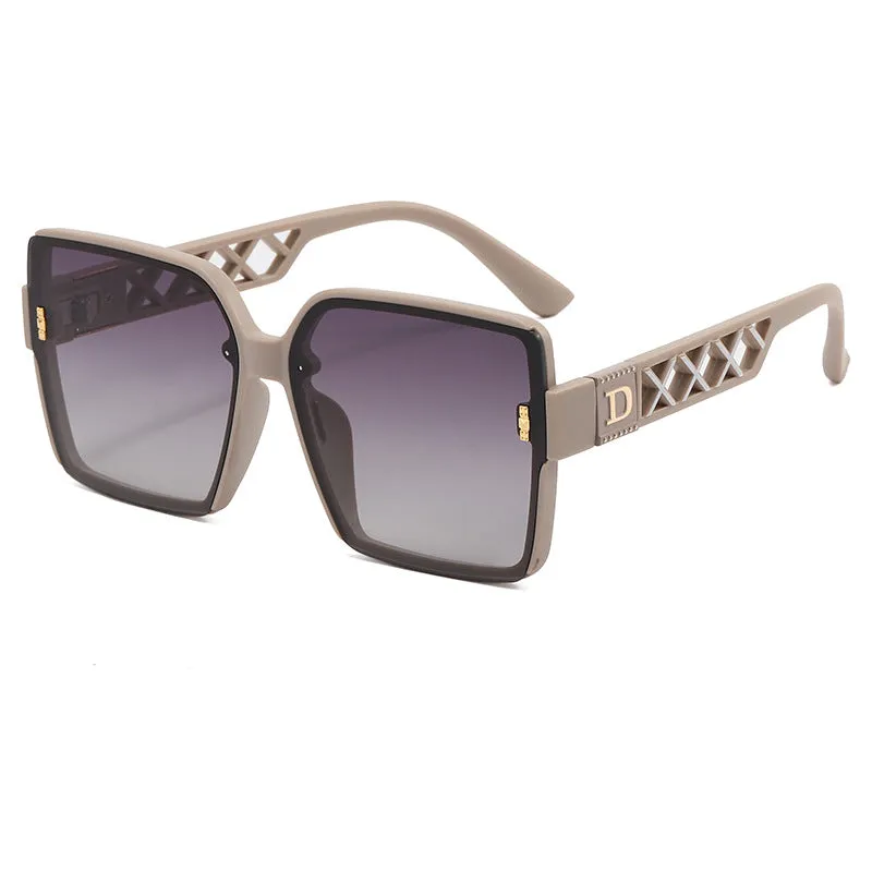 New fashion large frame trendy sunglasses for women high-end European and American square anti-UV sunglasses for men