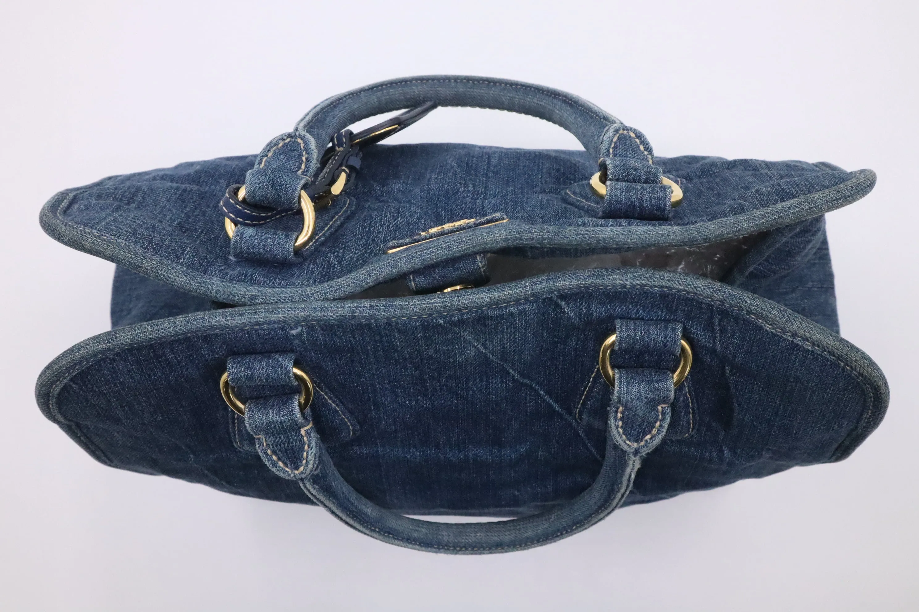 Prada 2-Way Bag in Blue Denim Canvas