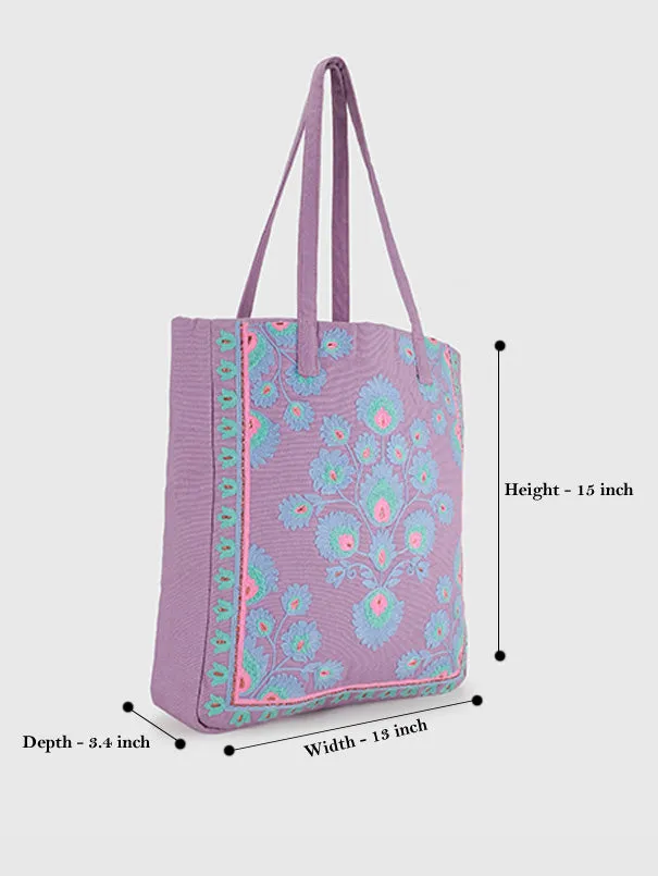 Raina Purple Tote Bag