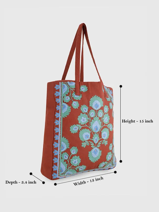 Raina Rust Tote Bag