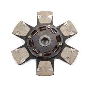 Ram Automotive 6000 Series Clutch Disc - 11 in Diameter - 1-1/8 in x 26 Spline - Sprung Hub - 6 Puck - Metallic - GM / Ford
