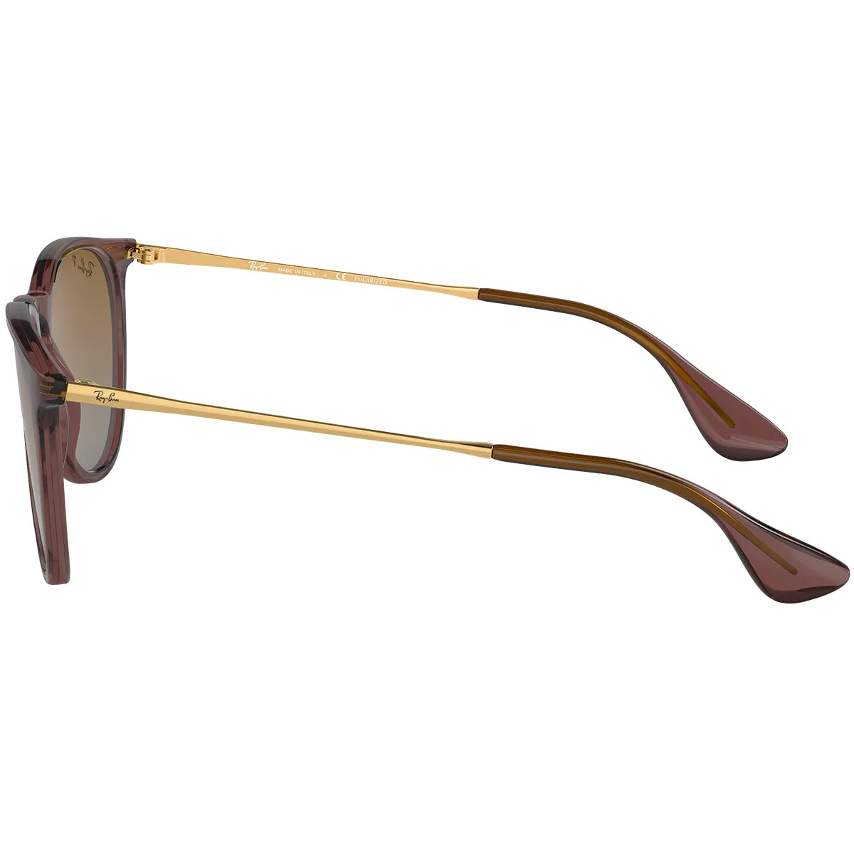 Ray-Ban Erika Classic Polarized Sunglasses - Polished Transparent Dark Brown/Brown