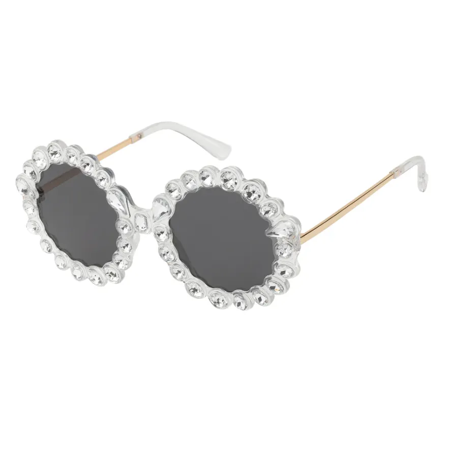 RICHNESS Bedazzled Round Sunglasses