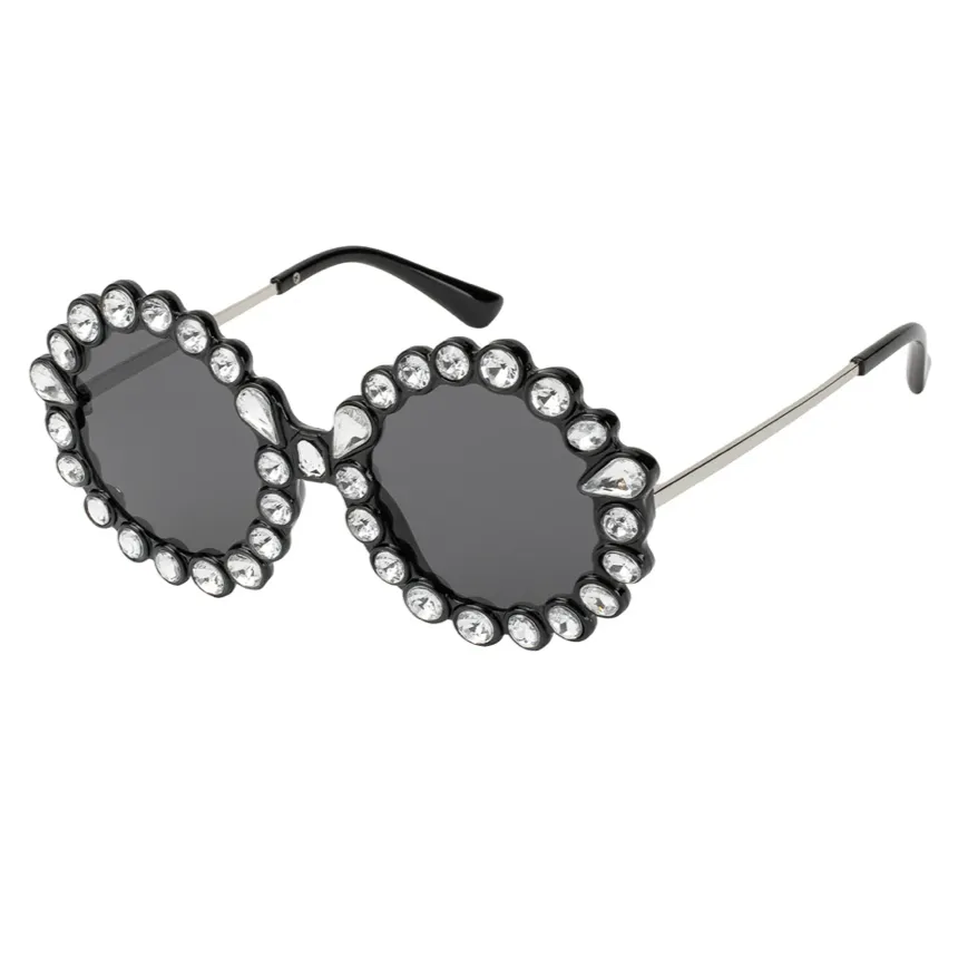 RICHNESS Bedazzled Round Sunglasses