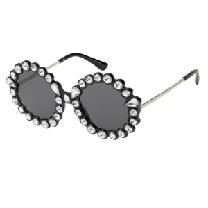 RICHNESS Bedazzled Round Sunglasses