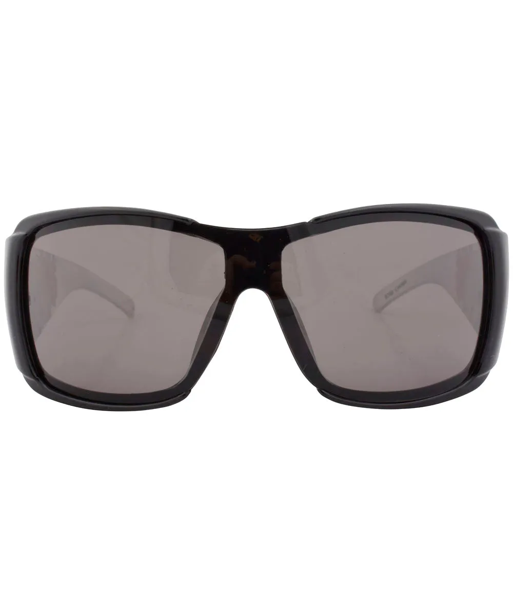 ROLLED Black/Silver Oversized Sunglasses