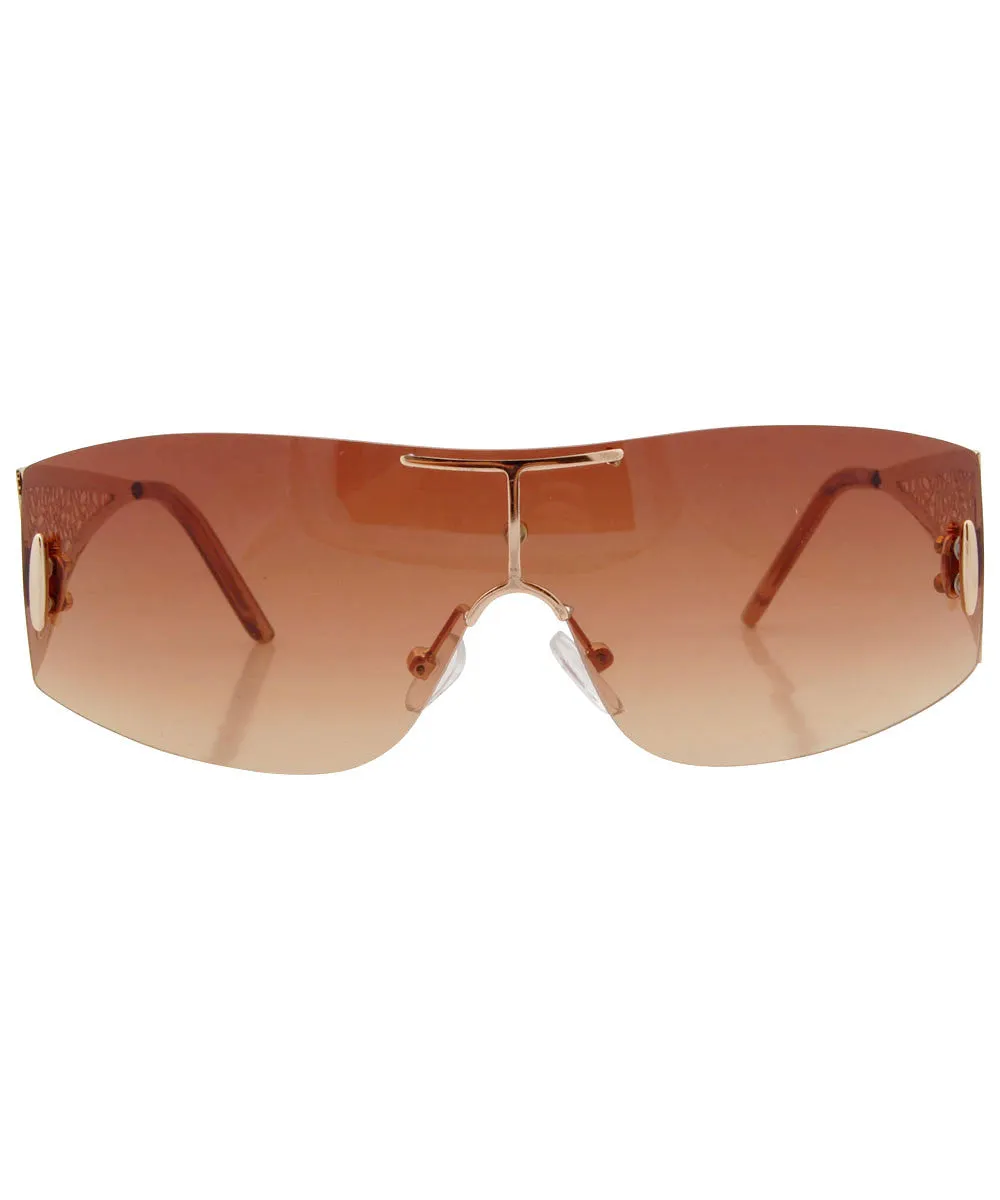 SCHMALTZ Brown Rimless Sunglasses