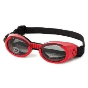 Shiny Red ILS Doggles with Light Smoke Lens