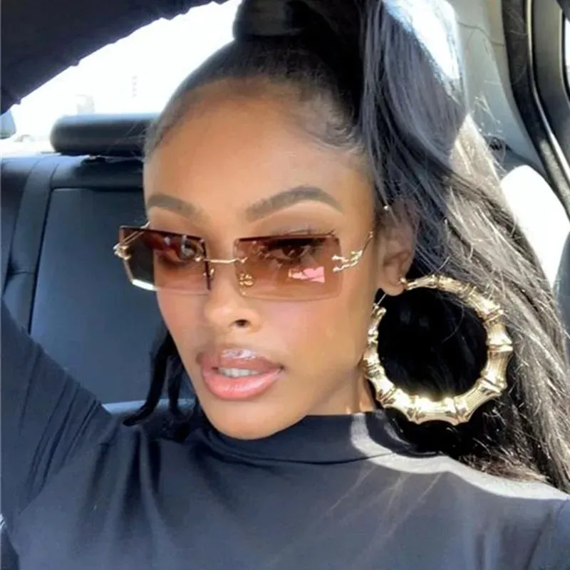 Sunglasses Rimless Frameless Shades Gradient UV400 for Women*