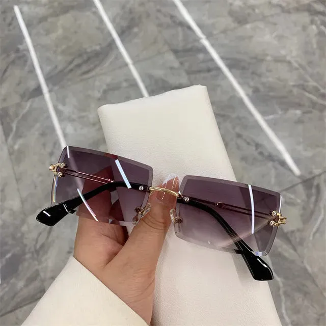 Sunglasses Rimless Frameless Shades Gradient UV400 for Women*