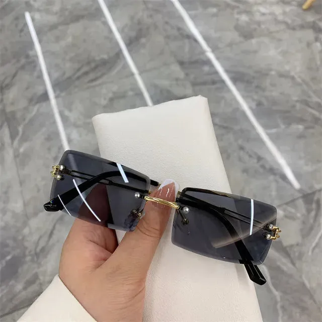 Sunglasses Rimless Frameless Shades Gradient UV400 for Women*