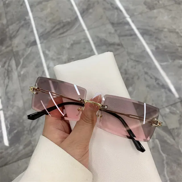 Sunglasses Rimless Frameless Shades Gradient UV400 for Women*